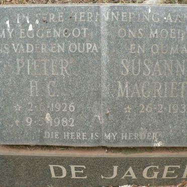 JAGER Pieter H.C., de 1926-1982 &amp; Susanna Magrieta 1935-