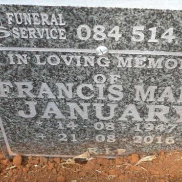 JANUARY Francis Mary 1947-2016