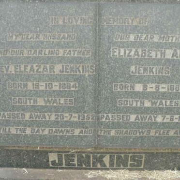 JENKINS Eleazar 1884-1952 &amp; Elizabeth Ann 1887-1984