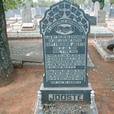 JOOSTE Gert Frederik 1909-1941