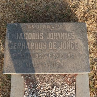 JONGE Jacobus Johannes Gerhardus, de 1959-1959