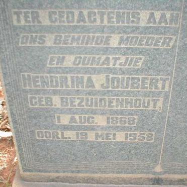JOUBERT Hendrina nee BEZUIDENHOUT 1868-1958