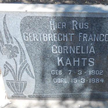 KAHTS Samuel Frank 1899-1967 &amp; Gertbrecht Francois Cornelia 1902-1984