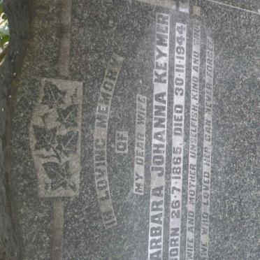 KEYMER Barbara Johanna 1865-1944