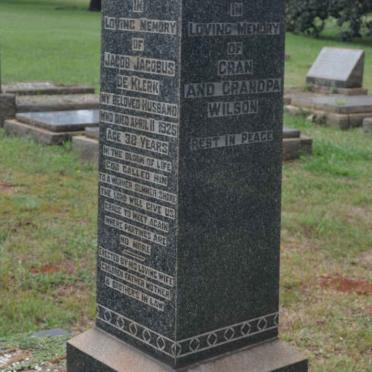 KLERK Jacob Jacobus, de -1926 :: WILSON