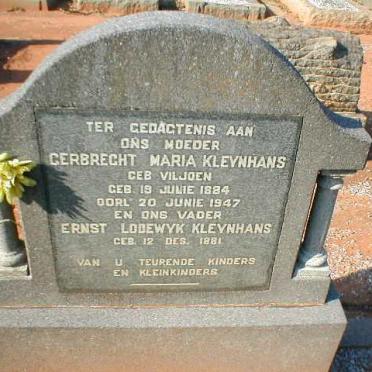 KLEYNHANS Ernst Lodewyk 1881- &amp; Gerbrecht Maria VILJOEN 1884-1947