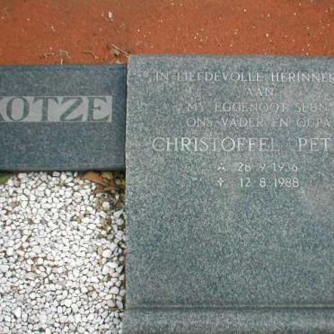 KOTZE Schalk Willem Jacobus 1906-1956 &amp; Maria Cecilia 1906-1990 :: KOTZE Christoffel Petrus 1936-1988