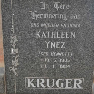 KRUGER Kathleen Ynez nee BENNETT 1905-1984