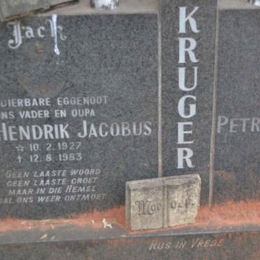 KRUGER Gert Hendrik Jacobus 1927-1983 &amp; Petronella Wilhelmina Christina 1929-1996
