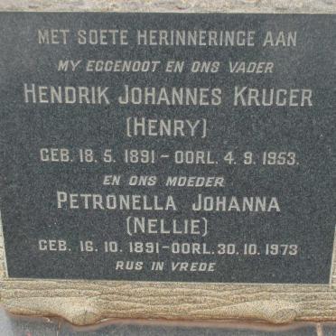 KRUGER Hendrik Johannes 1891-1953 &amp; Petronella Johanna 1891-1973