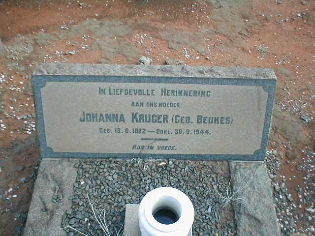 KRUGER Johanna nee BEUKES 1882-1944