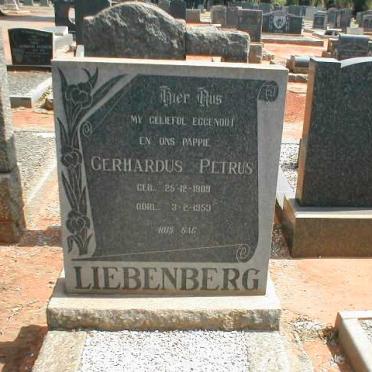 LIEBENBERG Gerhardus Petrus 1909-1953