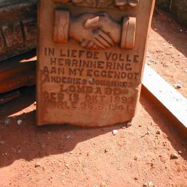LOMBARD Andries Johannes 1892-1941