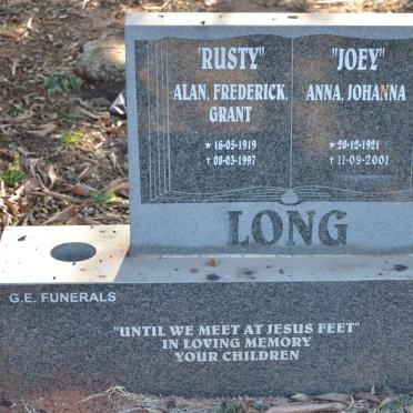LONG Alan Frederick Grant 1919-1997 &amp; Anna Johanna 1921-2001