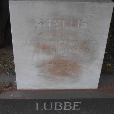 LUBBE Phyllis 1908-1984