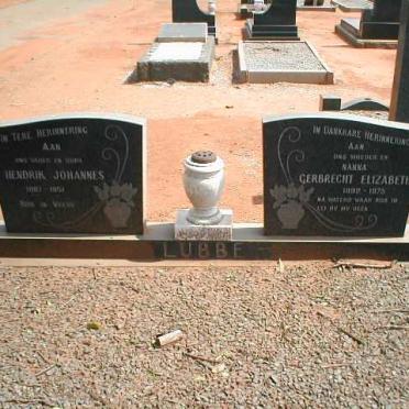 LUBBE Hendrik Johannes 1887-1951 &amp; Gerbrecht Elizabeth 1892-1975