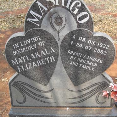 MASHIGO Matlakala Elizabeth nee TSHEKO 1932-2002