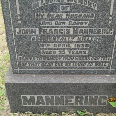 MANNERING John Francis -1939