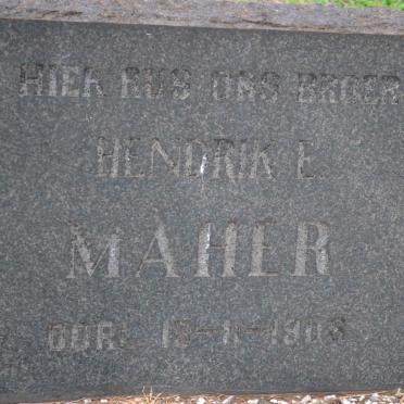 MAHER Hendrik E. -1906