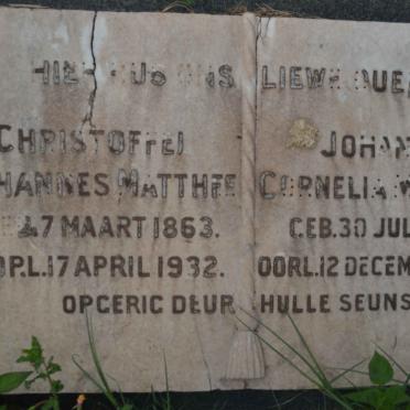 MATTHEE Christoffel Johannes 1863-1932 &amp; Johanna Cornelia 1873-1932