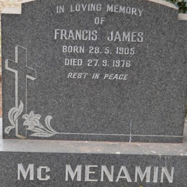 McMENAMIN Francis James 1905-1976