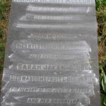 McCLURE Sarah Jane -1928 :: McCLURE Minnie -1936 :: McCLURE Richard Nesbitt -1912