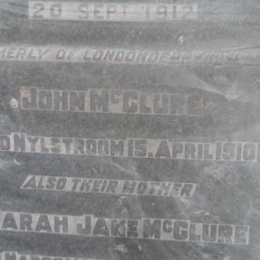 McCLURE Sarah Jane -1928 :: McCLURE Minnie -1936 :: McCLURE Richard Nesbitt -1912