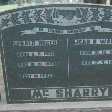 McSHARRY Gerald Roger 1902-1969 &amp; Jean N. WALKER 1906-1986 :: McSHARRY Thomas H.C. 1939-2007 :: McSHARRY Peter T. 1948-2007