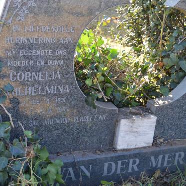 MERWE Cornelia Wilhelmina, van der 1931-1997