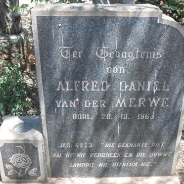 MERWE Alfred Daniel, van der -1963