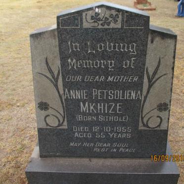 MKHIZE Annie Petroliena nee SITHOLE -1955