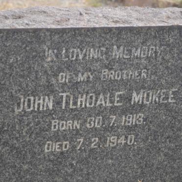 MOKEE John Tlhoale 1913-1940