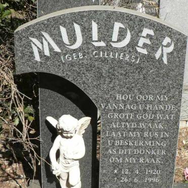 MULDER Bertha nee CILLIERS 1920-1996