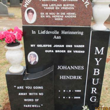 MYBURG Johannes Hendrik 1950-2006 :: VAN ZYL Wilhelmina Elsa 1952-2008