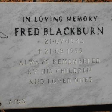 BLACKBURN Fred 1943-1989