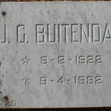 BUITENDAG J.G. 1922-1982