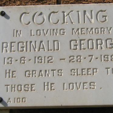 COCKING Reginald George 1912-1985