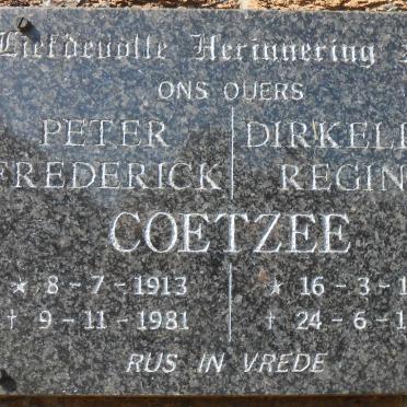 COETZEE Peter Frederick 1913-1981 &amp; Dirkelina Regina 1916-1989
