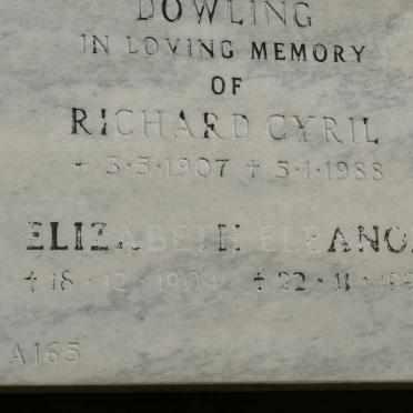 DOWLING Richard Cyril 1907-1988 &amp; Elizabeth Eleanor 1904-1994