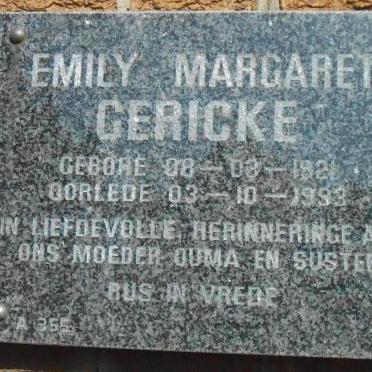 GERICKE Emily Margaret 1921-1993