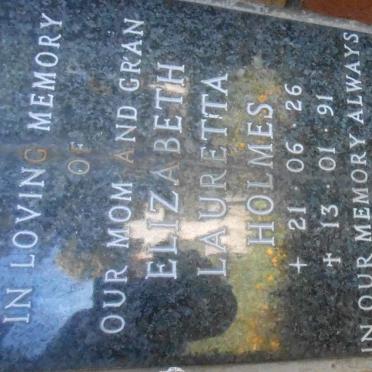 HOLMES Elizabeth Lauretta 1926-1991