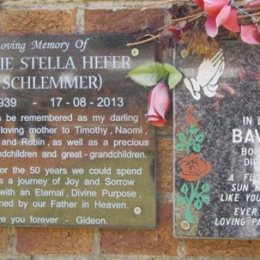 HEFER Marjorie Stella nee SCHLEMMER 1939-2013 :: CHETTY Bavani 1987-2010