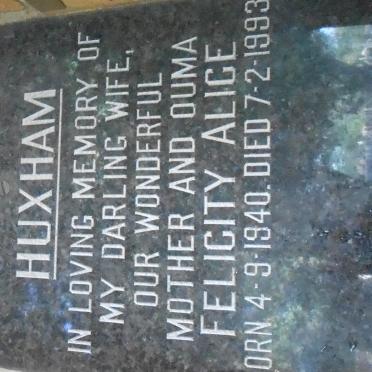 HUXHAM Felicity Alice 1940-1993