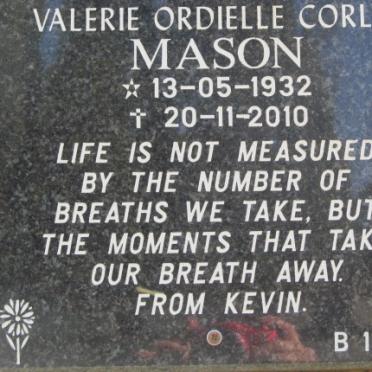 MASON Valerie Ordielle Corlin 1932-2010