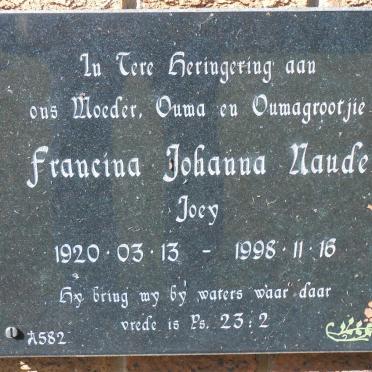 NAUDE Francina Johanna 1920-1998
