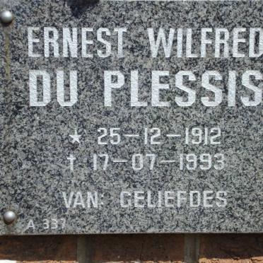 PLESSIS Ernest Wilfred, du 1912-1993