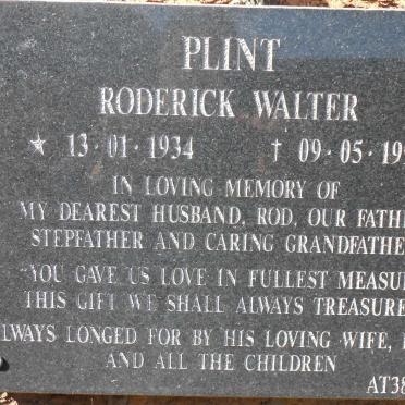 PLINT Roderick Walter 1934-1995 &amp; Joan Emeline 1932-1980