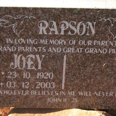 RAPSON Joey 1920-2003