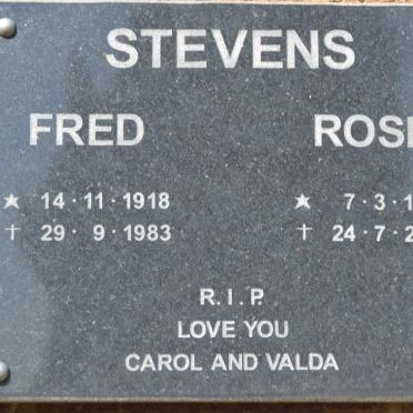 STEVENS Fred 1918-1983 &amp; Rose 1922-2008