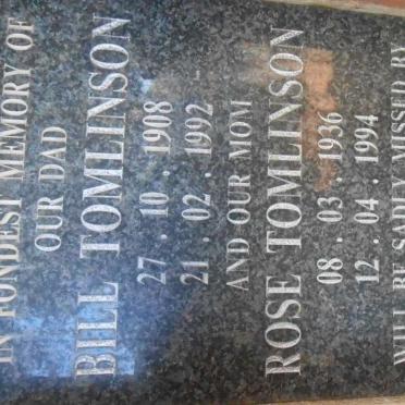 TOMLINSON Bill 1908-1992 &amp; Rose 1936-1994